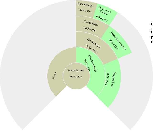 Henry Fredrick (Harry) Beggs Circle Diagram